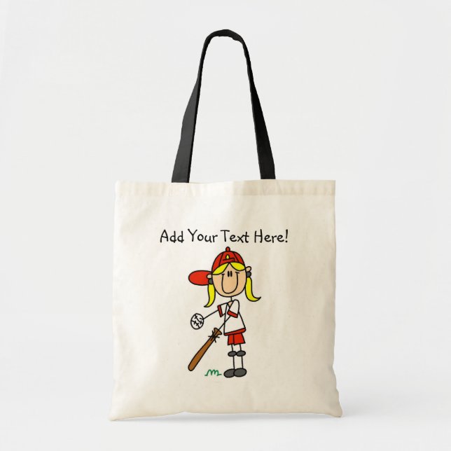 Personalised Girls Baseball Tote Bag (Front)