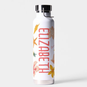 Personalised Girls Beach Sticker Water Bottle