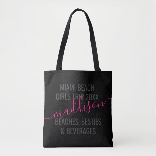 Personalised Girls Beach Trip Custom Tote Bag (Front)