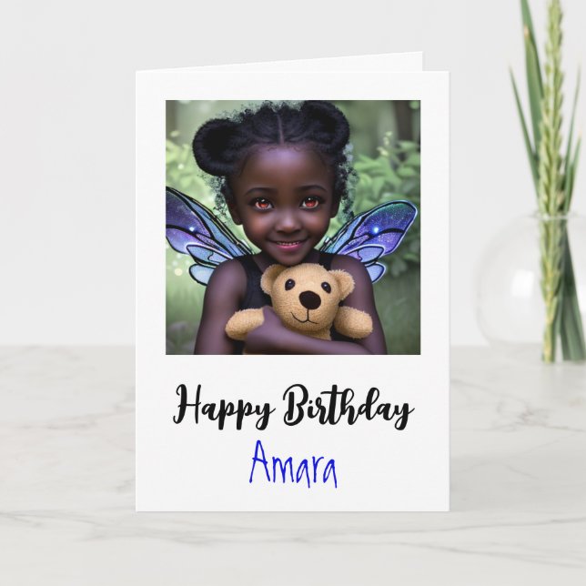 Personalised Girl's Birthday + Colour Page Card (Front)