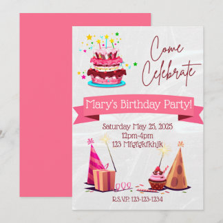 Personalised Girls Birthday Invitation