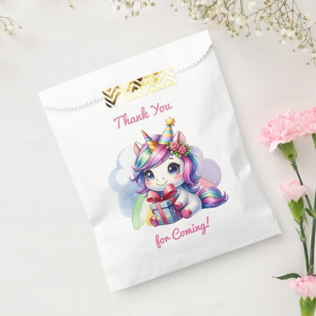 Personalised Girl's Birthday Unicorn Themed Favour Bags (Sealed)