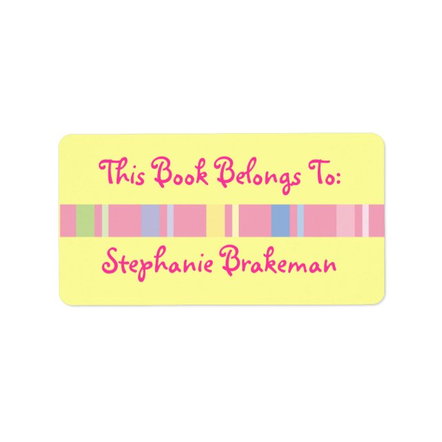 Personalised Girls Bookplate Library Stickers (Front)