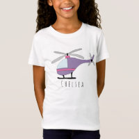 Personalised Girls Cool Helicopter Aircraft & Name