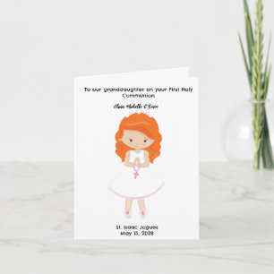 Personalised Girls First Holy Communion  Card