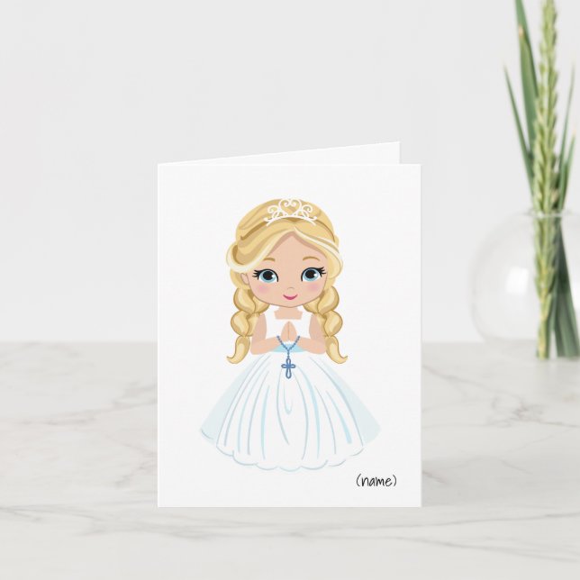 Personalised Girls First Holy Communion  Card (Front)