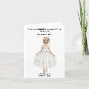 Personalised Girls First Holy Communion Card