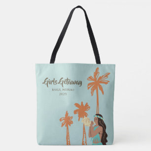 Personalised Girls Getaway Hawaiian Tote Bag