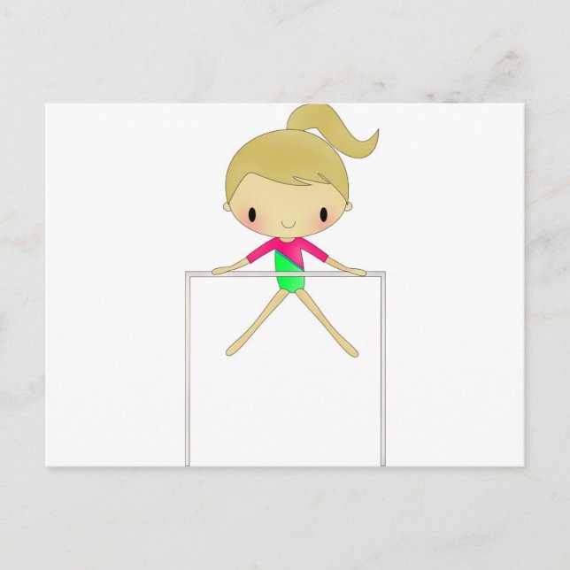 Personalised Girls Gymnastic apparel & accessories Postcard (Front)