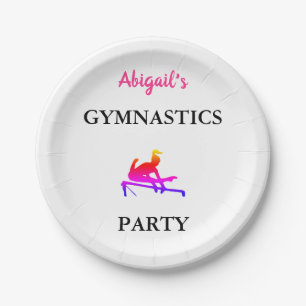 Personalised Girls Gymnastics Birthday Party Paper Plate