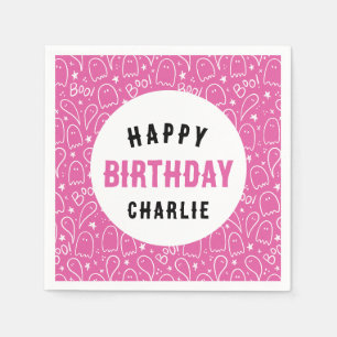 Personalised Girls Halloween Birthday Party Napkin