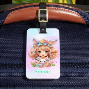 Personalised girls luggage tag