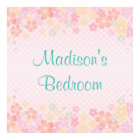 Personalised Girls Name Blue Pink Modern Girly