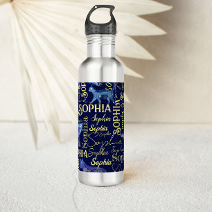 Personalised girls name celestial animals collage 710 ml water bottle