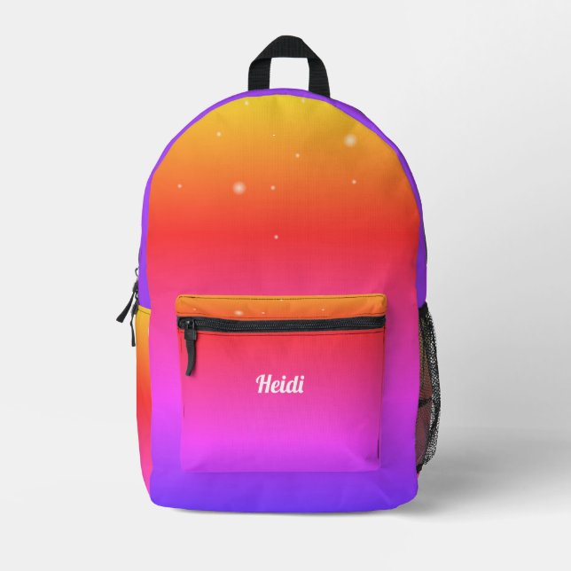 personalised girl's name printed backpack (Front)