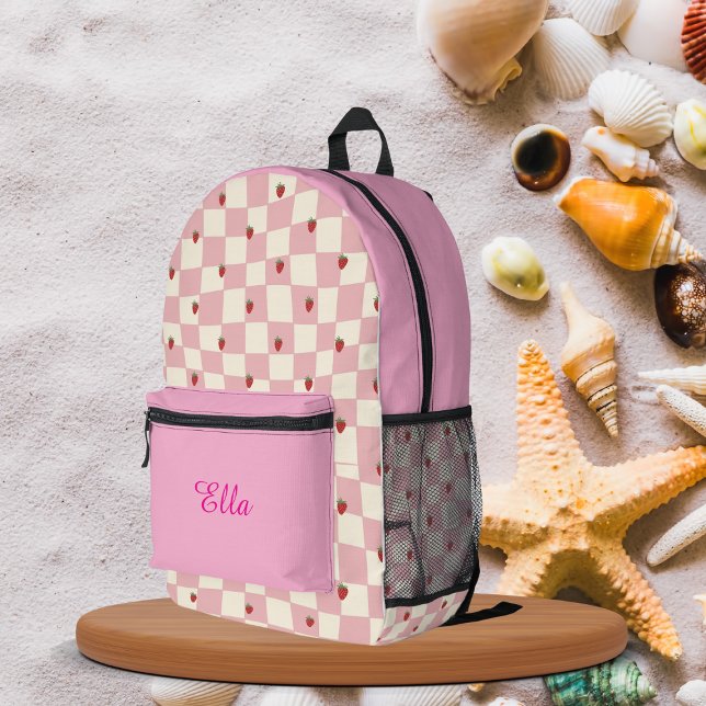 Personalised Girls’ pink Strawberry Backpack (Creator Uploaded)