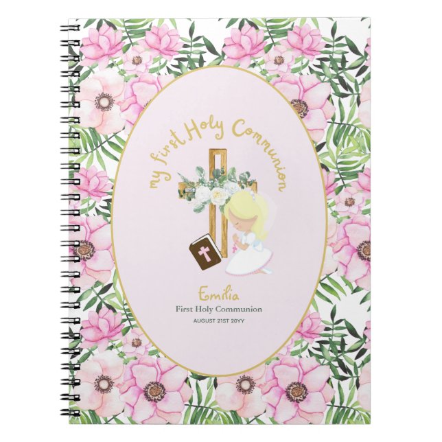 Personalised Girls Prayer Journal or Bible Study  (Front)