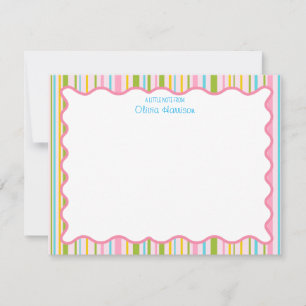 Personalised girls preppy stationery card
