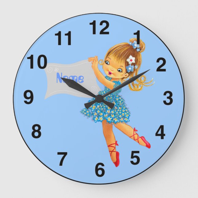 Personalised girls room Ballerina Large Clock (Front)