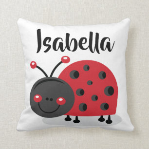 Personalised Girls Room Nursery Ladybug Pillow