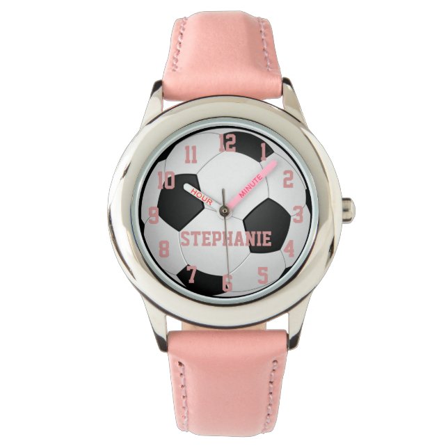 Personalised Girl's Soccer Ball Watch (Front)