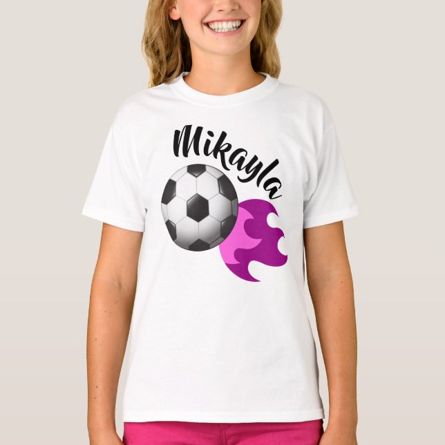 Personalised Girls Soccer Tee (Front)