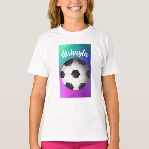 Personalised Girls Soccer Tee