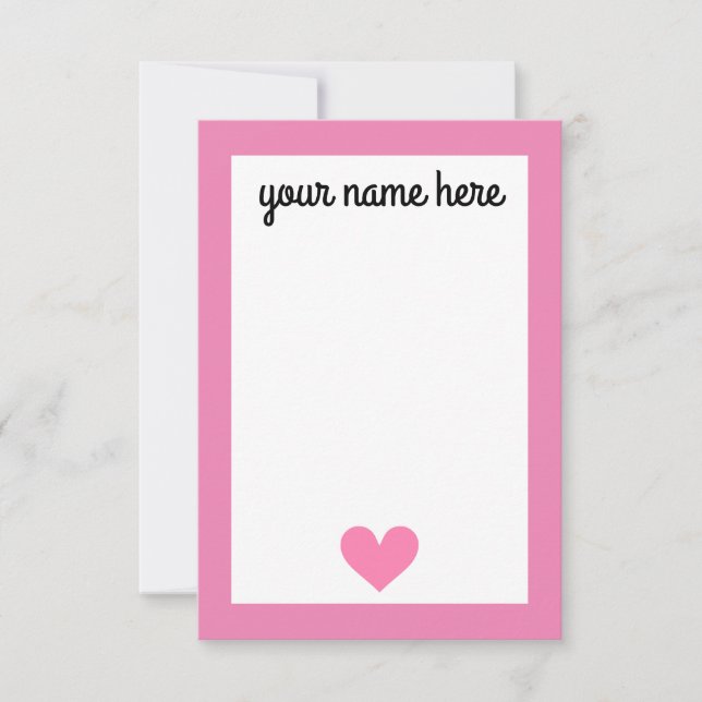 Personalised Girls Stationery Notecards (Front)