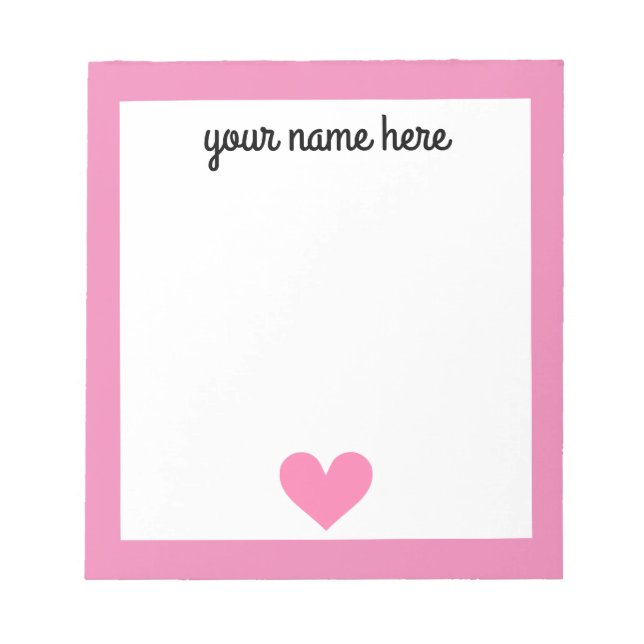 Personalised Girls Stationery Notepad (Front)
