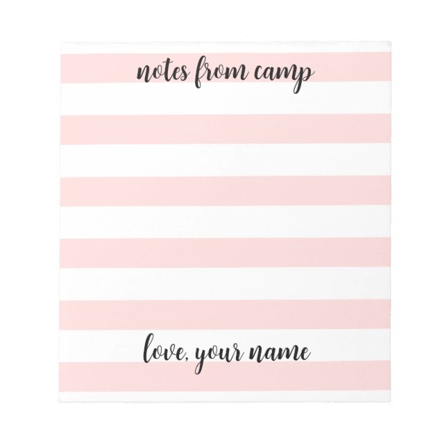 Personalised Girls Summer Camp Notepad (Front)