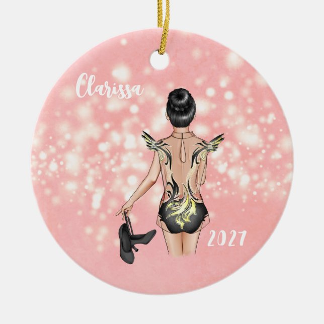 Personalised Girls Tap Dancer Christmas Ornament (Front)