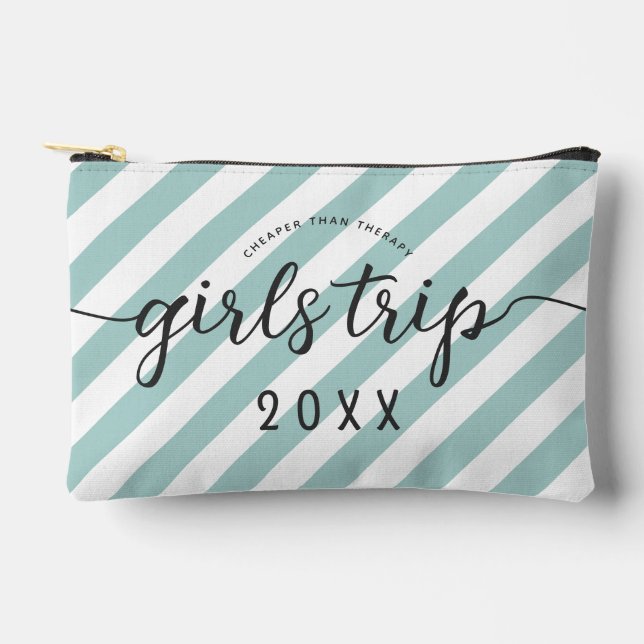 Personalised Girls Trip Cheaper Than Therapy Accessory Pouch (Front)
