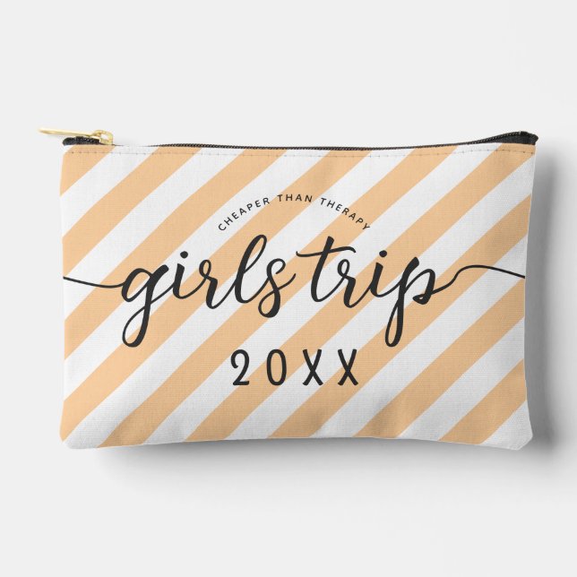Personalised Girls Trip Cheaper Than Therapy Accessory Pouch (Front)