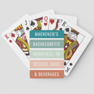 Personalised Girls Trip Custom Trendy Stripe Playing Cards