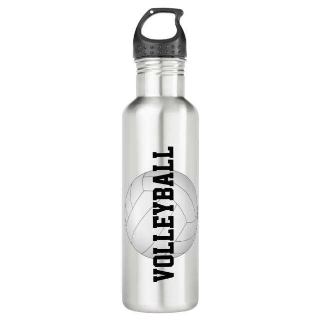 personalised girls' volleyball stainless steel 710 ml water bottle (Front)