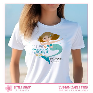 Personalised Girls Week Mermaid Soul T-Shirt