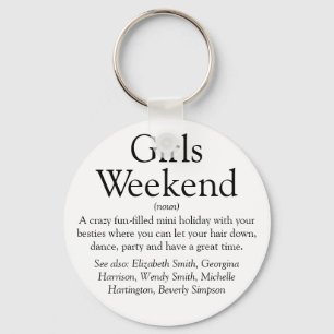 Personalised Girls Weekend Definition Keychain