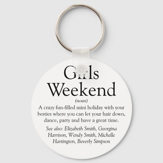 Personalised Girls Weekend Definition Keychain (Front)