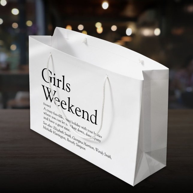 Personalised Girls Weekend Definition Large Gift Bag (Personalized Girls Weekend Definition Large Gift Bag)