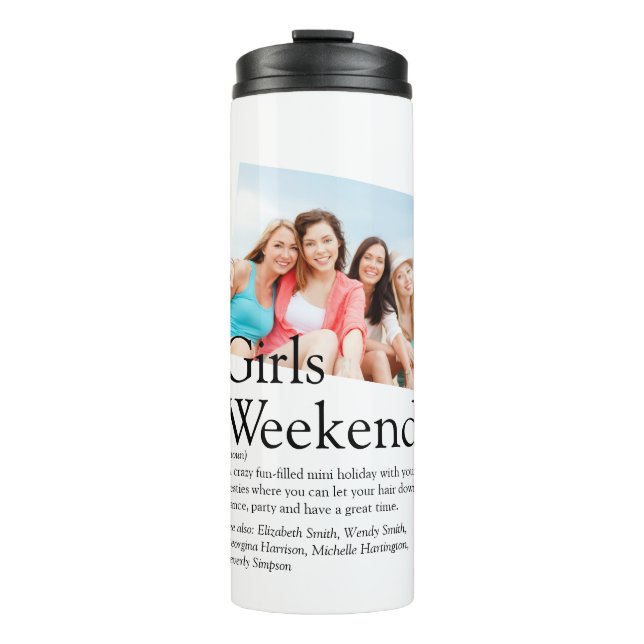Personalised Girls Weekend Definition Photo Thermal Tumbler (Front)