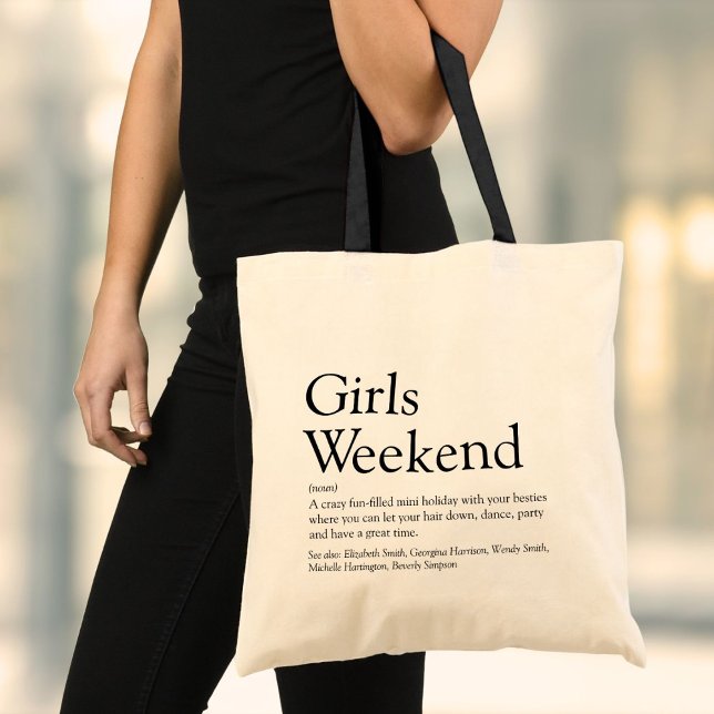 Personalised Girls Weekend Definition Tote Bag (Personalized Girls Weekend Definition Tote Bag)