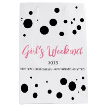 Personalised Girl's Weekend Pink Dotted