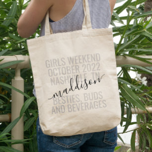 Personalised Girls Weekend Trip Custom Tote Bag