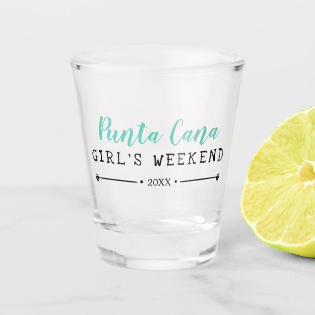 Personalised Girl's Weekend Year Shot Glass (Front)
