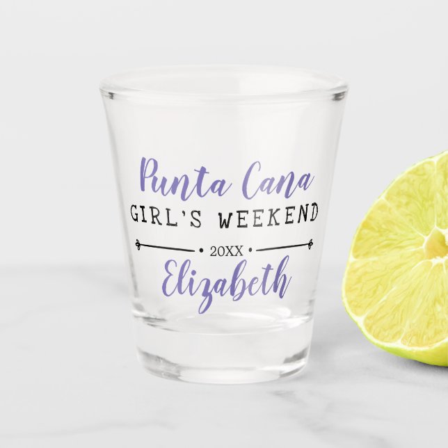 Personalised Girl's Weekend Year Shot Glass (Front)