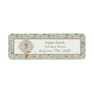 Personalised Girly Chic Green and Pink Floral