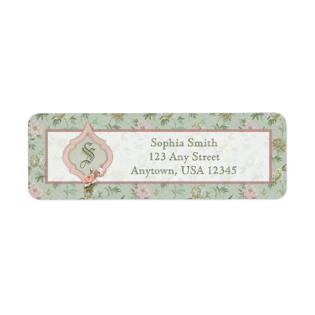 Personalised Girly Chic Green and Pink Floral (Front)