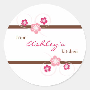 Personalised Girly Floral Canning Kitchen Stickers