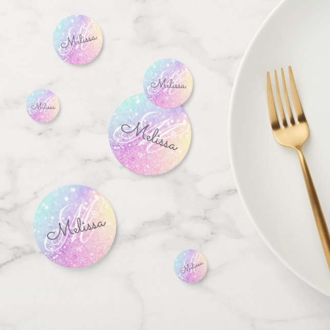 Personalised Girly Glam Holographic Glitter Confetti (Group)