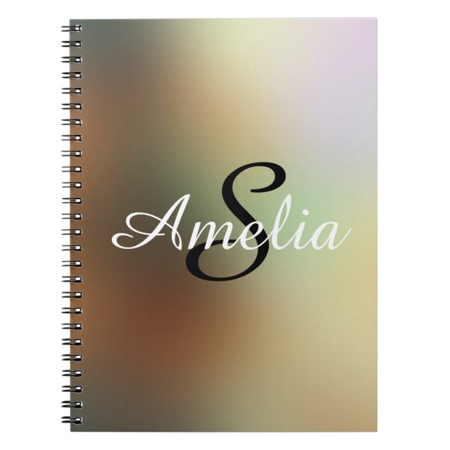 Personalised Girly Glitter Sparkles Blur Name Notebook (Front)